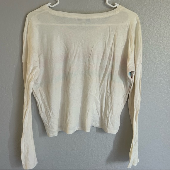 NWOT! EXPRESS Long Sleeve Cropped Rainbow Top! - Picture 3 of 7